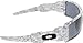 Oakley Oil Rig Men's Sunglasses, White/Text Print / Grey Lens