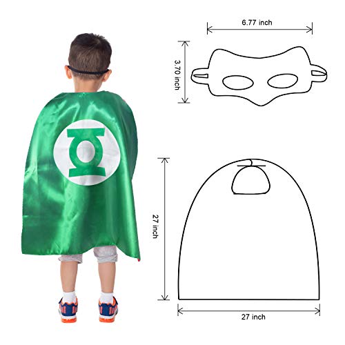 AMASKY Superhero Dress Up Costume Set, Double-Sided Satin Capes with Felt Masks for Kids (Lantern-Wonder Woman)