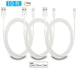 Lightning to USB Cable, 3 Pack 10 FT / 3 Meter [Heavy Duty] iPhone Charging Cord iPad Charger for Apple iPhone 7/6/6S/Plus/SE/5S/5/iPad Mini/Air/Pro/iPod, Compatible with iOS10