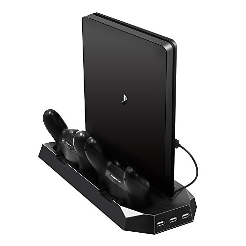 CPPSLEE-PS4-Vertical-Stand-Cooling-Fan-with-Dual-Controller-Charger-Charging-Station-3-HUB-Ports-Multifunctional-PlayStation-4-Access