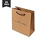 Welcome Gift Bag with Hang Tag - Embossed Welcome Message | Set of 25 Kraft Paper | Perfect for Hotel Weekend Wedding Guests Bridesmaid Groomsmen Gift Bridal Baby Shower Favor