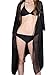 Huiyuzhi Womens Beach Sarong Swimsuit Wrap Chiffon Swimwear Cover Up (One Size, Black)