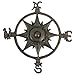 Rustic Cast Iron Rose Compass Nautical Beach House Wall Art Outdoor Garden Decor