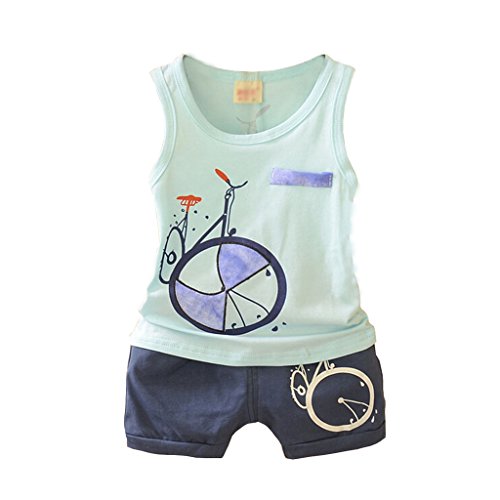 iYunyi Baby Girls Boys Tank top Vest Shorts Biycle Printed Clothing Sets