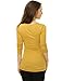 Allegra K Women's Cowl Neck Long Sleeves Buttons Decor Ruched Top Small Yellow