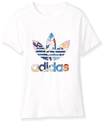 Adidas originals big girls  short sleeve trefoil tee, w…
