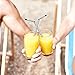Reusable Collapsible Straw,Stainless Steel Reusable Drinking Folding Straws with Hard Case Cleaning Brush and Keychain(Black) Perfect for Travel, Home, Office Or Gift