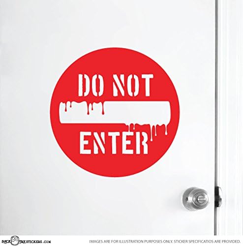 STICKTAK STICKERS NO ENTRY DOOR Sticker Removable Decal MADE & SHIPPED BY STICKTAK STICKERS - 1 pc - ST1118 - AUSTRALIAN MADE - GENUINE HANDMADE PRODUCT IS SOLD ONLY BY STICKTAK STICKERS STORE