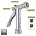 Heavy Duty Metal Garden Hose Nozzle Combo; 1 Adjustable Sprayer Nozzle for Cleaning and Car Washing + 1 5-Pattern Spray Nozzle for Garden Watering