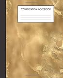 Composition Notebook: Faux Luxury Gold Glam College Ruled Notebook Lined School Journal