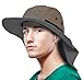 Tirrinia Wide Brim Hat with Neck Flap - Outdoor Sun Protection Fishing Cap, Perfect for Hiking, Hunting, Boating, and Outdoor Adventure Khaki