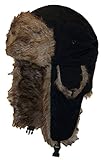 Best Winter Hats Solid Color Nylon Russian/Trapper W/Soft Faux Fur Hat(One Size)
