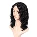 WIGNEE 100% Virgin Human Hair Natural Wave Wigs Lace Part Brazilian Human Hair Wave Wigs Middle Part Wig (natural wave lace part-1B Color)