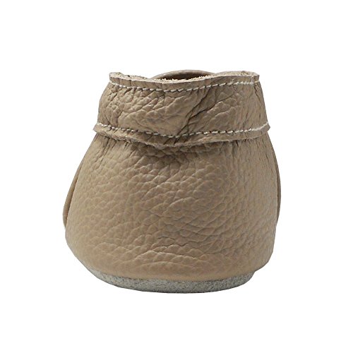 Yang Baby Boys Girls Shoes Crawling Slipper Toddler Infant Soft Leather First Walking Moccs(Dark Beige,18-24 Months)