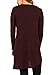 FARYSAYS Women's Long Sleeve Casual Round Neck Loose Tunic Top Blouse T-Shirt with Buttons Burgundy X-Large