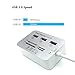 ERCRYSTO USB3.0 Card Reader and 3 Ports USB Hub, High Speed External Memory Card Reader (MS, Micro SD,SD/MMC,M2,TF Card)