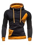 NQ Korean Fashion Men Sport Slim Fit Color Block Casual Hoodies XL 4