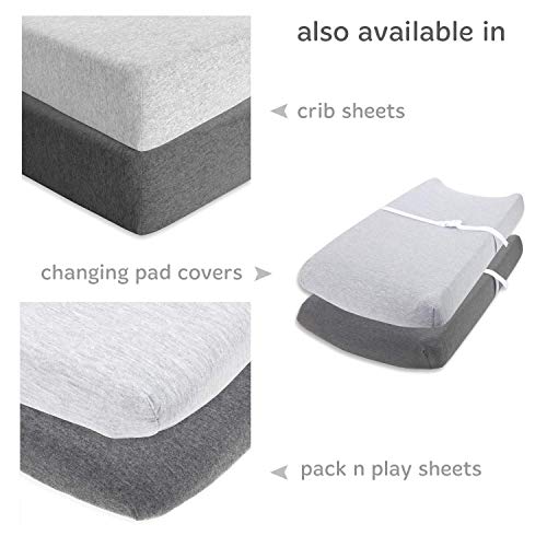 Baby Cradle Sheets Fitted 18x36x2 - Easily Fits on Arms Reach Co Sleeper Cambria, Clear Vue, Mini Ezee, Miclassic Bassinet - 100% Jersey Cotton - Breathable Cradle Bedding - Gender Neutral & Unisex