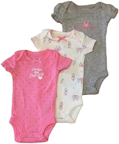 Carters Preemie Baby Girl Bodysuits Daddys Little Princess, 3pc (Preemie)