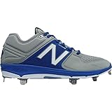 New Balance Low Cut 3000V3 Baseball Cleat Grey/White - L3000GW3 - 8