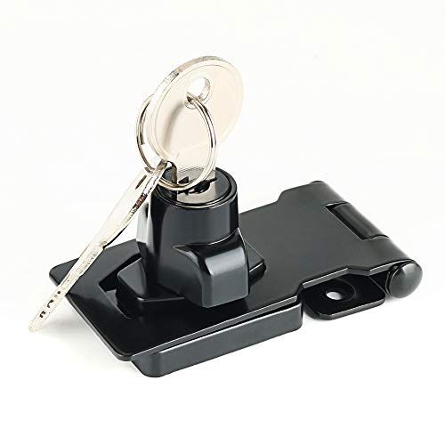 Mooche Door Lock Latch Cabinet Locks with Keys Hasp Lock, Stainless Steel Matt Black, 65mm/2.56¡¯¡¯, MMS1025-B - Thumbnail 4