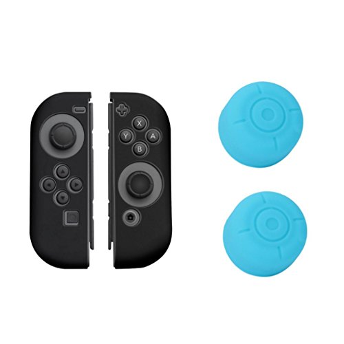 Coohole Colorful 1 Pairs Silicone Gel Thumb Grips Caps For Nintendo Switch Controller (Blue) - Thumbnail 6