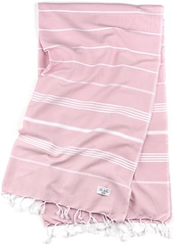 100% Cotton Turkish Beach Towel, Helps you Pack Light, Absorbent and Quick Drying, Lightweight and Durable, for Beach, Bath, Hot Yoga, by The Bali Market - The Classic (Rose Quartz Pink))