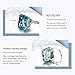 SZJINAO Sterling Sliver Rings Vintage Synthetic Blue Topaz Big Stone Rings for Women Silver Jewelry Wedding Gift
