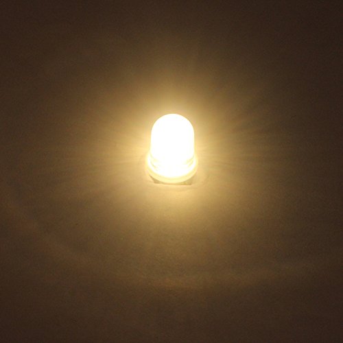 GutReise 10pcs E10 Screw 3V 4.5V 6V 12V 24V Spot Led Bulb Light Lamps Warm White Yellow Blue Green Red Cold White+10pcs E10 Base (DC6V, Warm White)