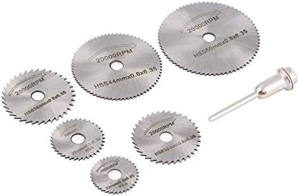 fengwen66 7 PCS HSS Circular Saw Blade Wood Cutting Discs Rotary Blades Tool For Dremel(sliver & blue)