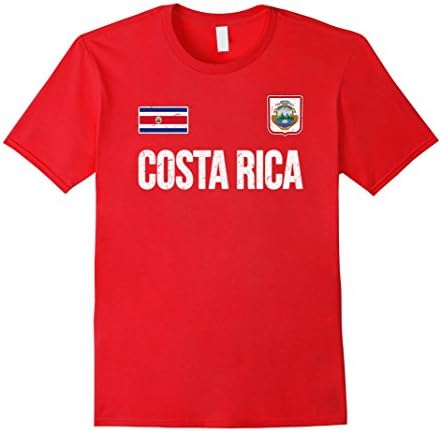 Mens Costa Rica T-shirt Costa Rican Flag Tee Soccer Style 3XL Red