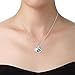 KOHAKOU Women's 18K White Gold Plated CZ Crystal Pendant Necklace Magic Cube Square Shape Necklace