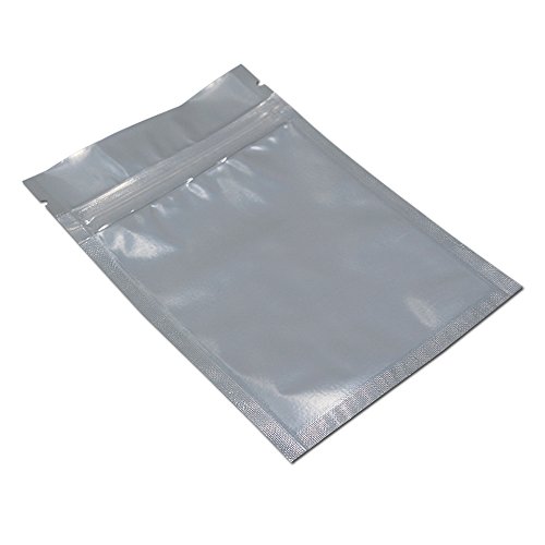 100 Pack - Multi Colors Clear Front 3.9mil Mylar Ziplock Heat Seal Bag Aluminum Foil Smell Proof Pouch Long Term Food Storage Bag Resealable Zipper Soap Cosmetic Sample 2.9"x3.9" (Silver)