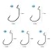 FISHFUNN Premium Fishing Hooks, 50PCS Special Barb Fishhooks with High Carbon Steel, Bait Worm Fish Hook with Plastic Box, for Freshwater/Seawater (5 Sizes:# 2, 1,1/0, 2/0, 3/0)