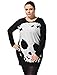 uxcell Lady Plus Size Skull Embellished Autumn Knitted Tee Shirt Black 3X