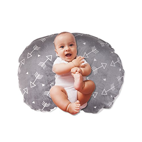 BORITAR Minky Nursing Pillow Covers 2 Pack, Super Soft Grey Arrow and Stars Printed with Dotted Backing - Thumbnail 6