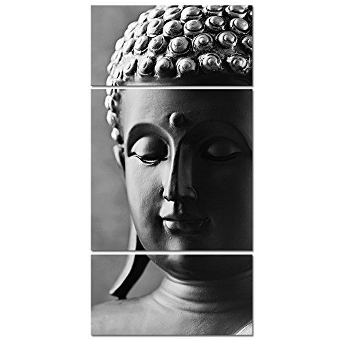 Visual Art Decor Modern Buddha Canvas Wall Art,Buddha Painting Picture Prints,Buddha Statue Wall Decoration Framed and Stretched Black and White Canvas Print Buddha Wall Art (black and white)