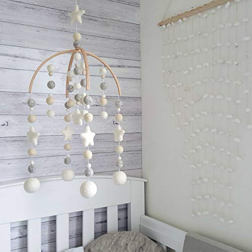 Baby Cot Mobile by Tik Tak Design Co â€“ Felt Ball Mobile for Your Boy or Girl Babies Bed Room â€“ 100% NZ Wool - Designer Colors to Match Your Nursery and Delight Your Child