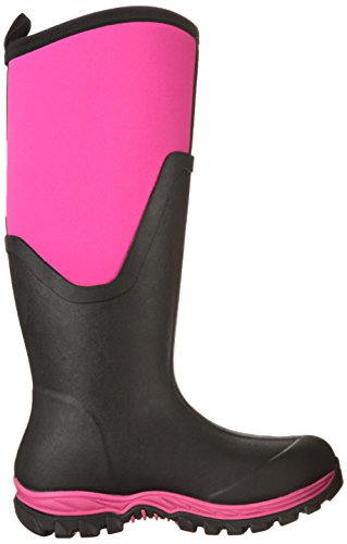 Muck Boots Chore Classic Tall Steel Toe Men's Rubber Work Boot,Black/pink, Women's 9