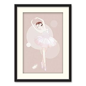 Black Framed Canvas Wall Art Elegant Ballerina Home Artwork Decoration for Living Room, Bedroom - 23x31 inches