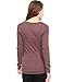 Allegra K Women's Cowl Neck Long Sleeves Buttons Decor Ruched Top Large Red