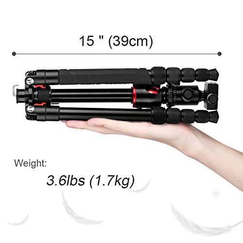K&F Concept Trepied Monopode Appareil Photo Rouge T255A4, Trepied Professionel Compact pour DSLR, Trepied Voyage Leger…