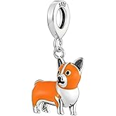 Pembroke Welsh Corgi 925 Sterling Silver Charms Beads Pendants Compatible with Pandora Bracelets & Necklaces Etc