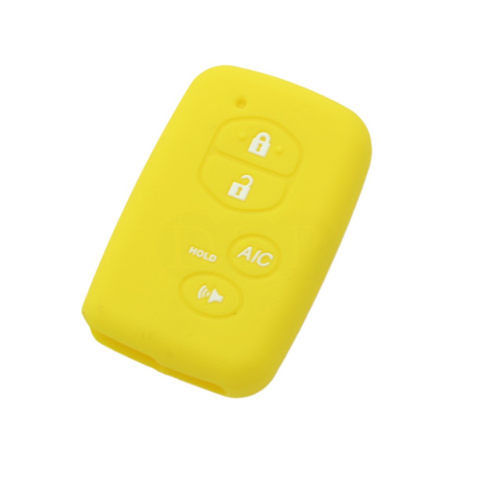 BROVACS Silicone Cover Protector Case Holder Skin Jacket Compatible with TOYOTA 4 Button Smart Remote Key Fob CV2406 Yellow