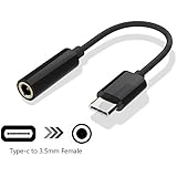 USB C to 3.5mm Headphone Jack Cable Adapter, AKwor Type C 3.1 Male Port to 3.5 mm Female Stereo Audio Headphone Aux Connector for Motorola Moto Z, LeEco Le S3/2 Pro and More (Black)