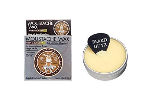 Best Moustache Wax Made With Butters, Vitamins & Extracts - Smells Great - Firm Hold for Long Lasting Styling - Promotes Thicker, Fuller Moustache - Citrus Scent /1.7 oz. Beard Care by Beard Guyz