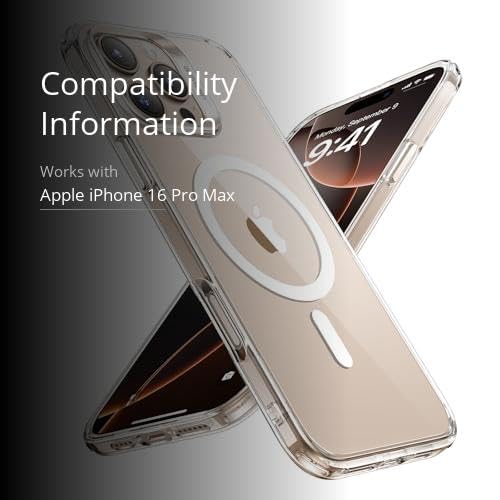 ESR for iPhone 16 Pro Max Case, Compatible with MagSafe, Shockproof Military-Grade Protection, Magnetic Phone Case for iPhone 16 Pro Max, Classic Hybrid Case (HaloLock), Clear
