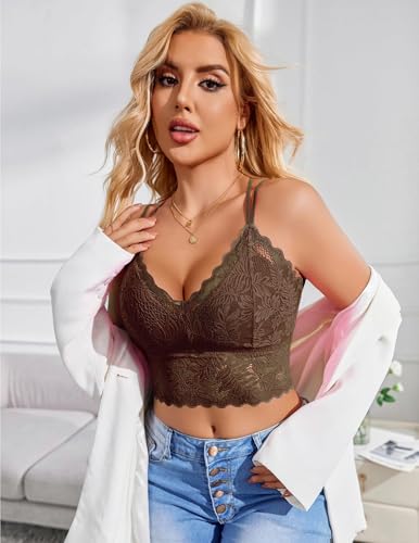Avidlove Women Tank Tops Sexy Lace Bustier Top Summer Spaghetti Strap Basic V Neck Crop Tops Festival Party