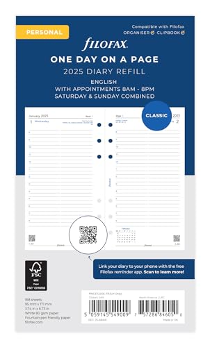 Personal Day per page English appointments 2025