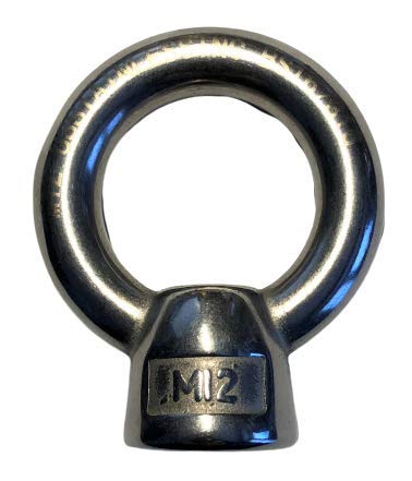 Stainless Steel 316 Lifting Eye Nut M12 Marine Grade 12mm